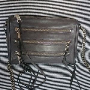 NWOT Rebecca Minkoff grey leather crossbody/clutch/shoulder bag.